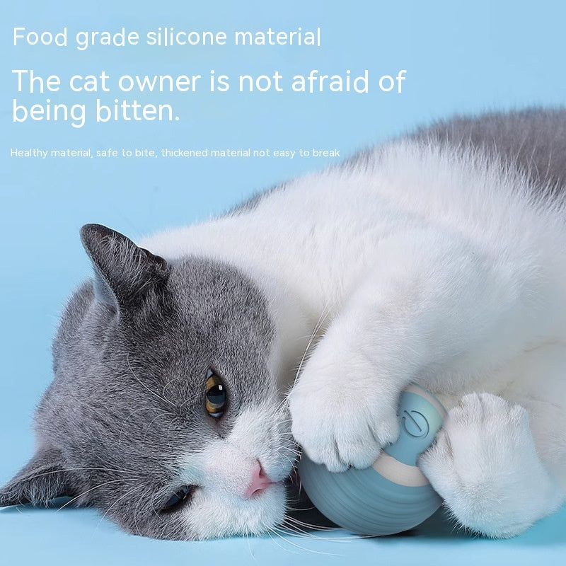 Rechargeable Smart Cat Toy Ball – Auto-Rolling Silicone Toy for Indoor Cats