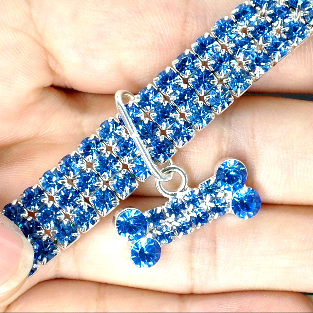 Crystal Rhinestone Pet Collar – Bling Necklace for Small Dogs & Cats