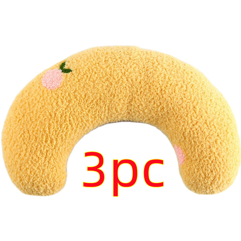 Plush Pet Calming Pillow – Half Donut Bed for Small Dogs & Cats (Up to 10 lbs)