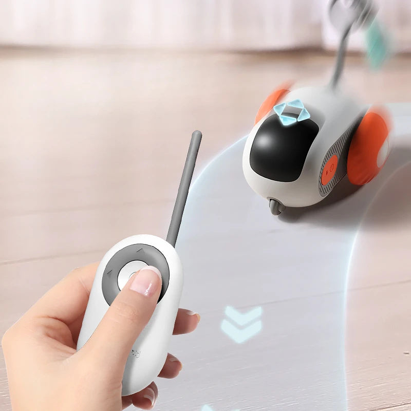 Crazy-Joy Remote Control Cat Toy Car – 2 Modes, Auto & Manual, Obstacle Avoidance