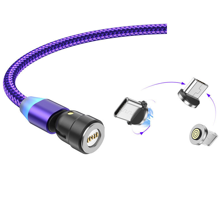 3-in-1 Fast Charging Cable – USB + Lightning + Type-C with 3A Quick Charge Support – car-accessory