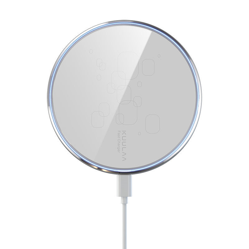 KUULAA 15W Fast Wireless Charger – USB-C | Black & White