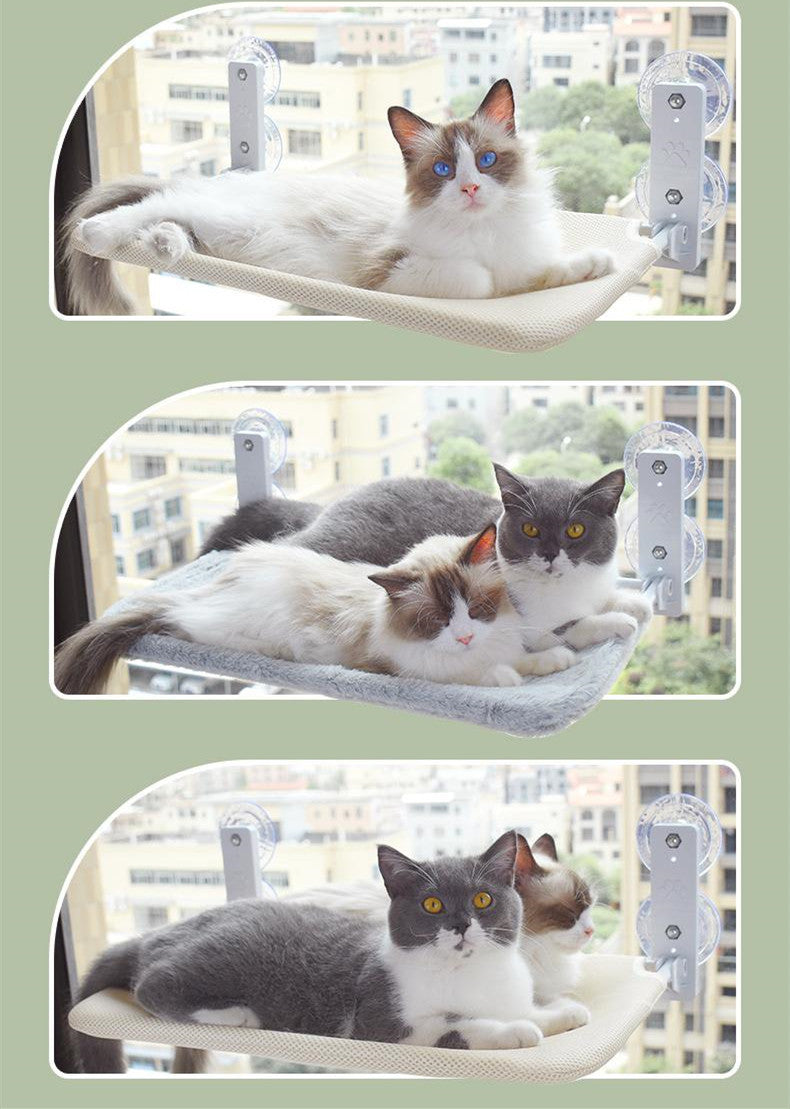 Plush Suction Cup Window Cat Perch – Cozy Window Hammock for Sun-Loving Cats
