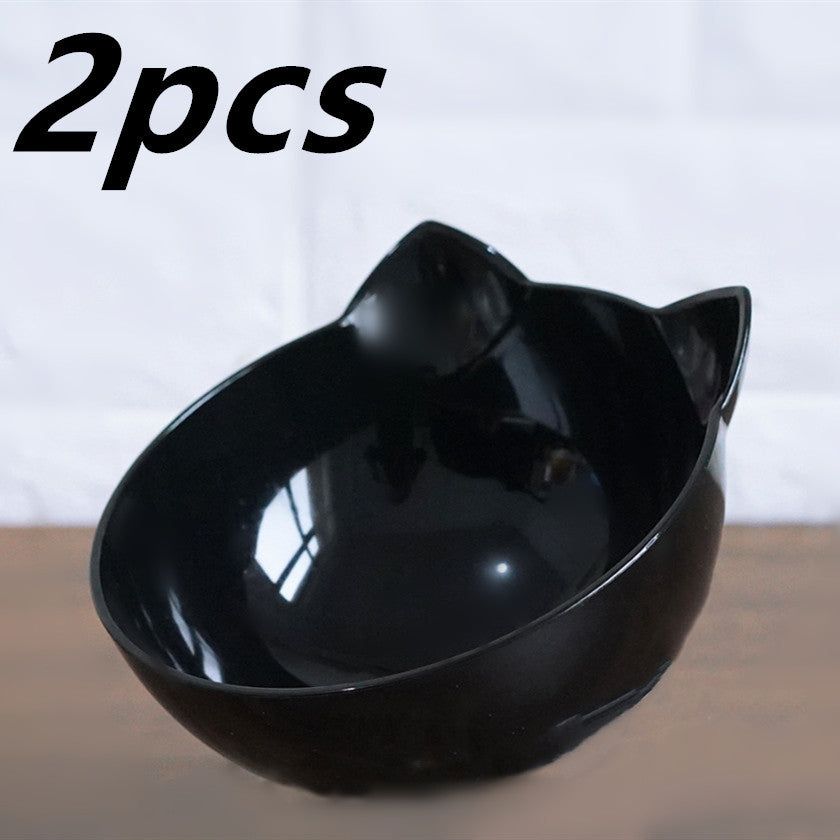 Ergonomic Cat Feeding Bowl – Tilted Transparent Design (Single or Double)