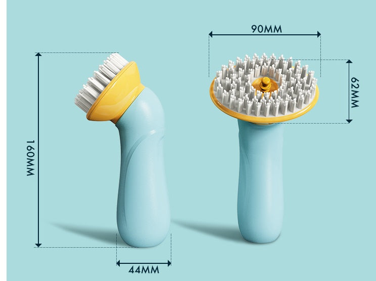 Pet Bath Massage Brush for Dogs & Cats – Soft TPR Grooming Tool for Shedding & Bathing