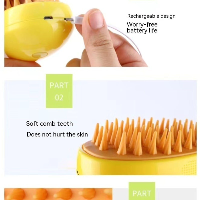 Modern Plastic Pet Brush – Compact & Gentle Grooming for Cats & Dogs