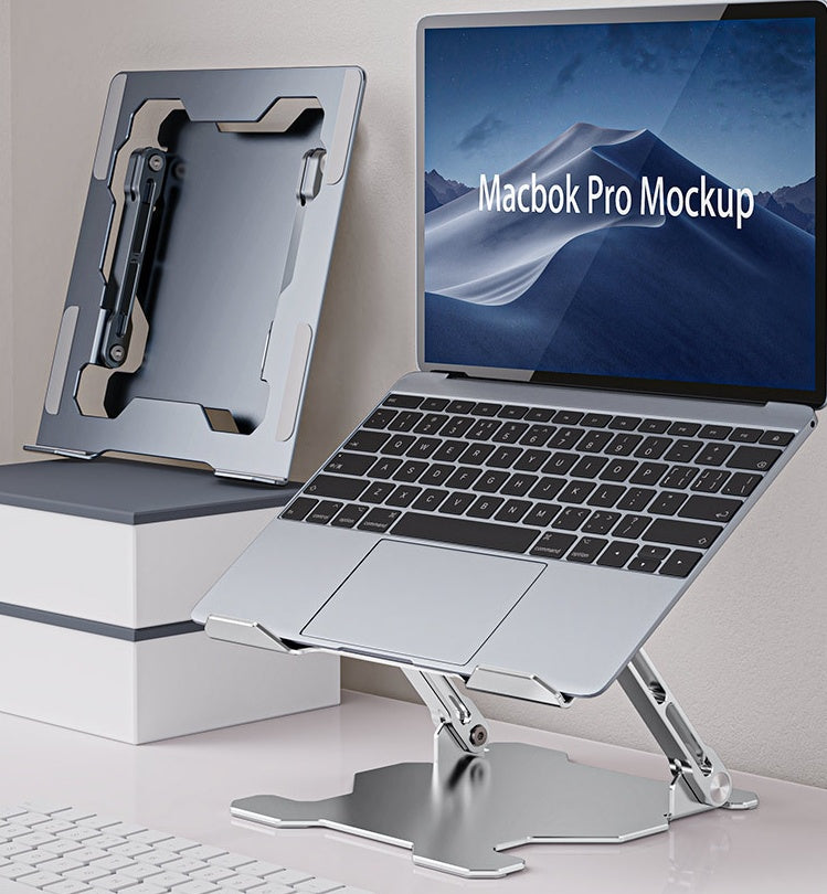 Adjustable Ergonomic Aluminum Laptop Stand – Foldable & Portable up to 15” – phone-stand