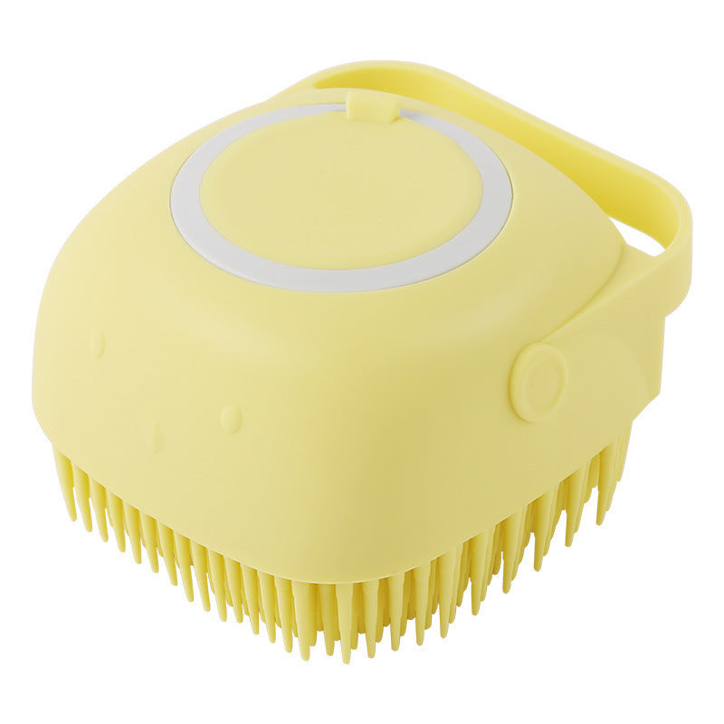 Silicone Pet Bath & Massage Brush – Gentle Grooming Tool with Shampoo Dispenser