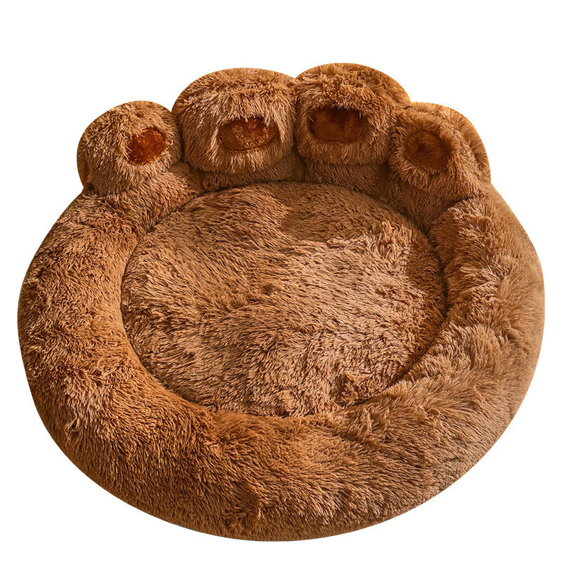 Hand-Shaped Winter Pet Bed – Cozy Plush Sofa for Cats & Dogs (M–3XL)