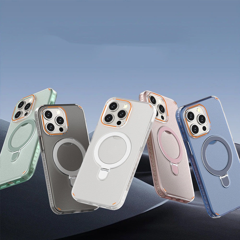 MagSafe iPhone 13 & 14 Case with Invisible Stand – Shockproof & Lens Protection