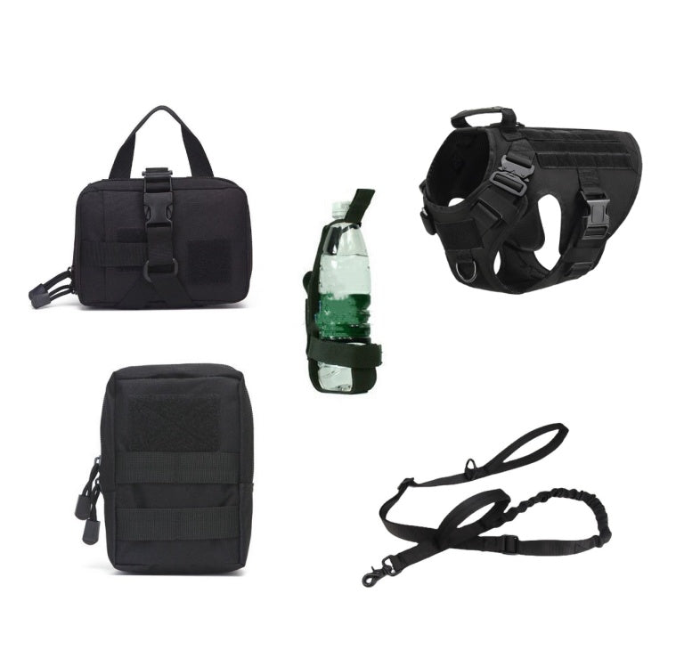 Tactical Dog Harness – Military-Grade 5-Piece Set for Training, Hiking & Service Dogs