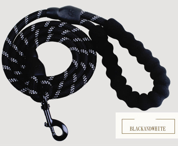Heavy-Duty Reflective Dog Leash – Soft Foam Handle & Night Safety