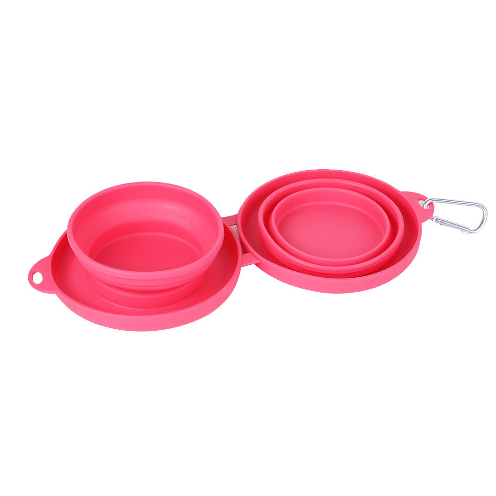 Collapsible Double Dog Bowl – Travel-Ready Silicone Pet Feeder