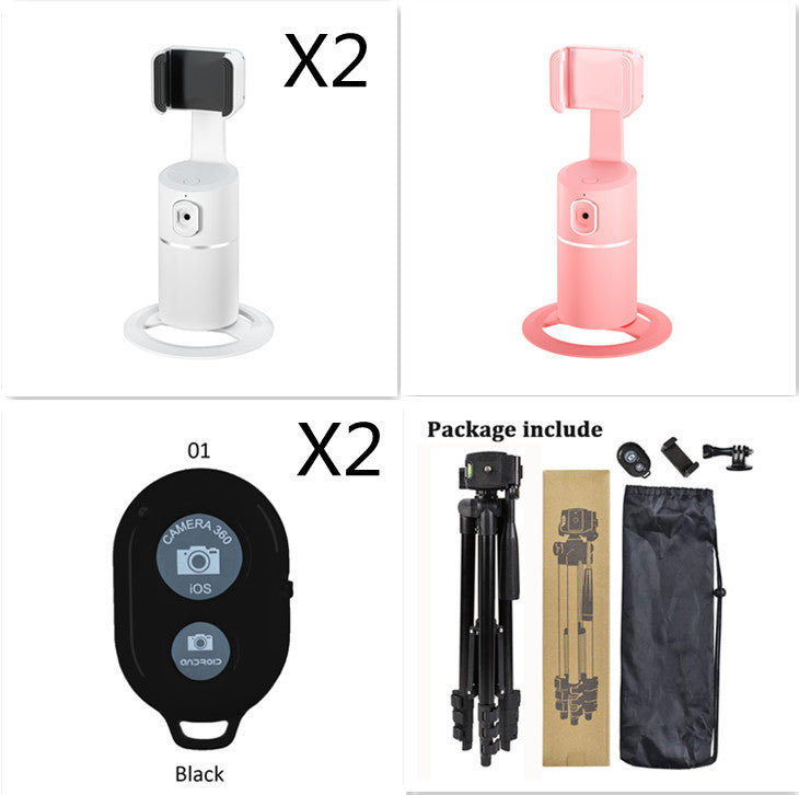 AI Face Tracking Phone Mount – 360° Auto-Tracking Stand for Live Streaming & Vlogging