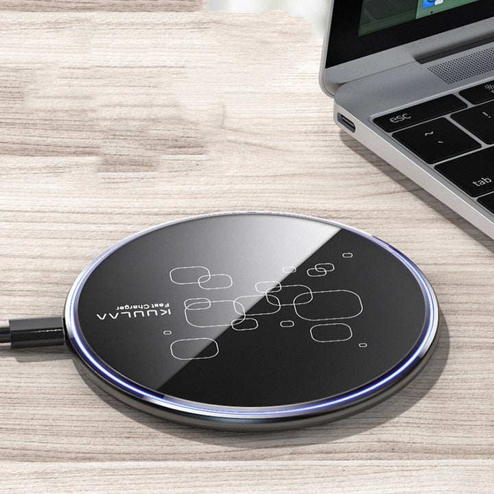 KUULAA 15W Fast Wireless Charger – USB-C | Black & White – car-accessory