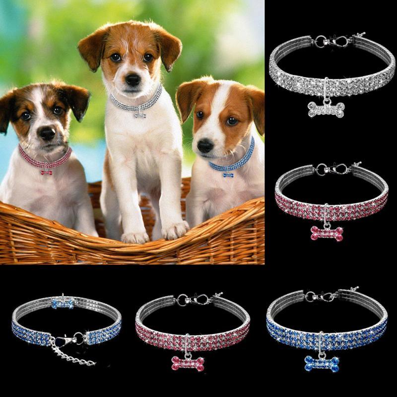 Crystal Rhinestone Pet Collar – Bling Necklace for Small Dogs & Cats