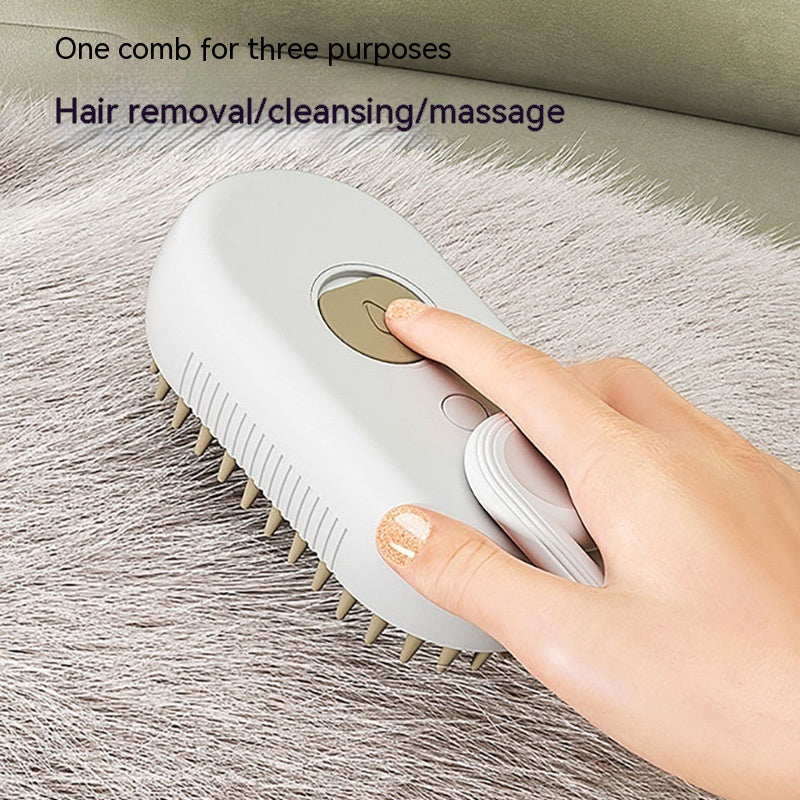 3-in-1 Electric Steam Pet Brush – Anti-Static Grooming Tool for Dogs & Cats – grooming kit