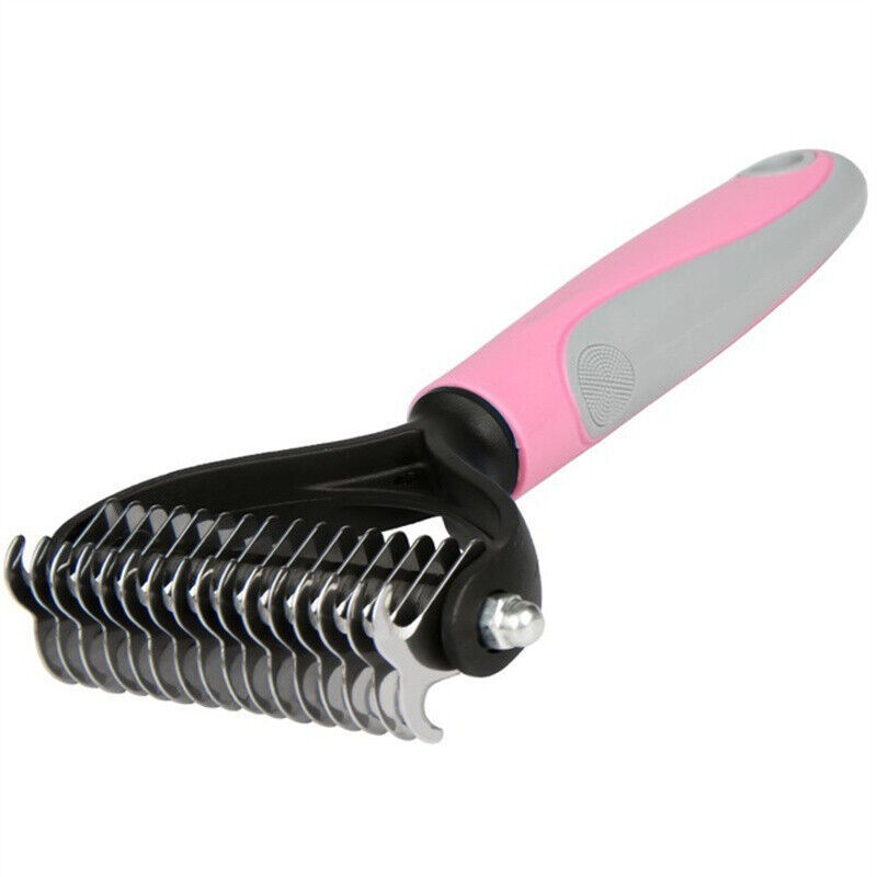 Dual-Sided Dematting & Deshedding Pet Comb – Undercoat Rake for Dogs & Cats