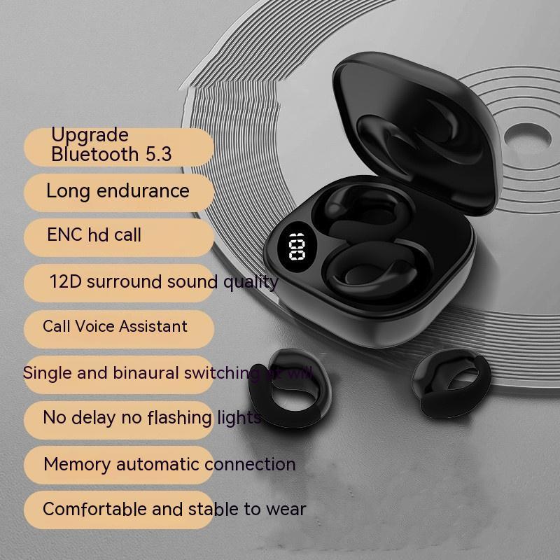 Bluetooth 5.3 LED Ear Clip Wireless Earbuds