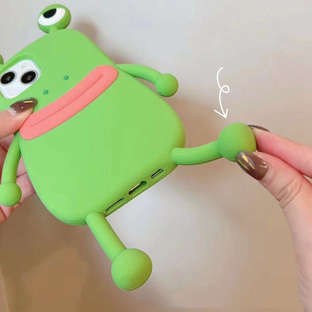 3D Cartoon Frog iPhone 12 / 12 Pro Case – Kawaii Shockproof Silicone Cover – phone-case