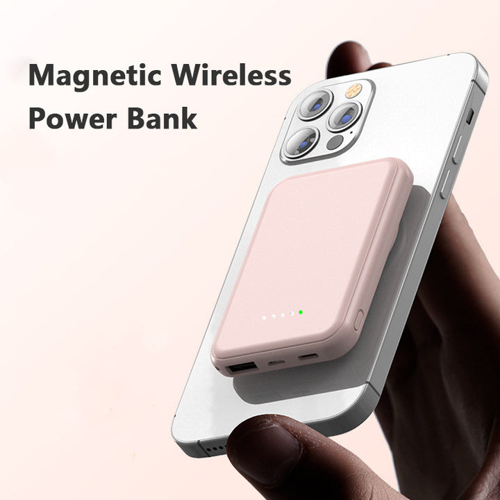 Mini Magnetic 5000mAh Power Bank – MagSafe Snap-On LED Pack – power-bank
