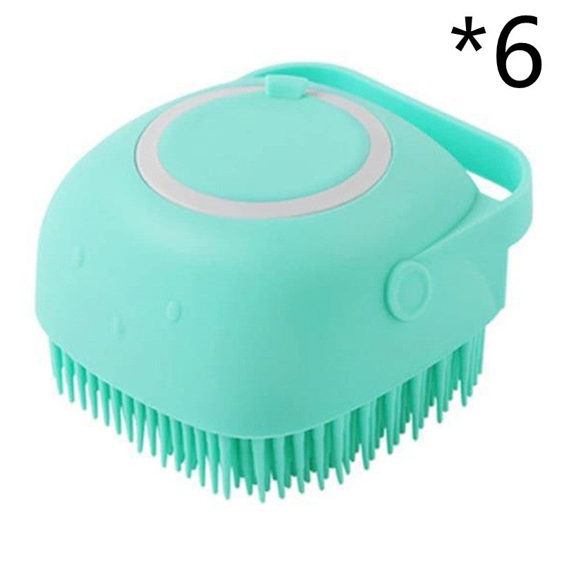 Silicone Pet Bath & Massage Brush – Gentle Grooming Tool with Shampoo Dispenser