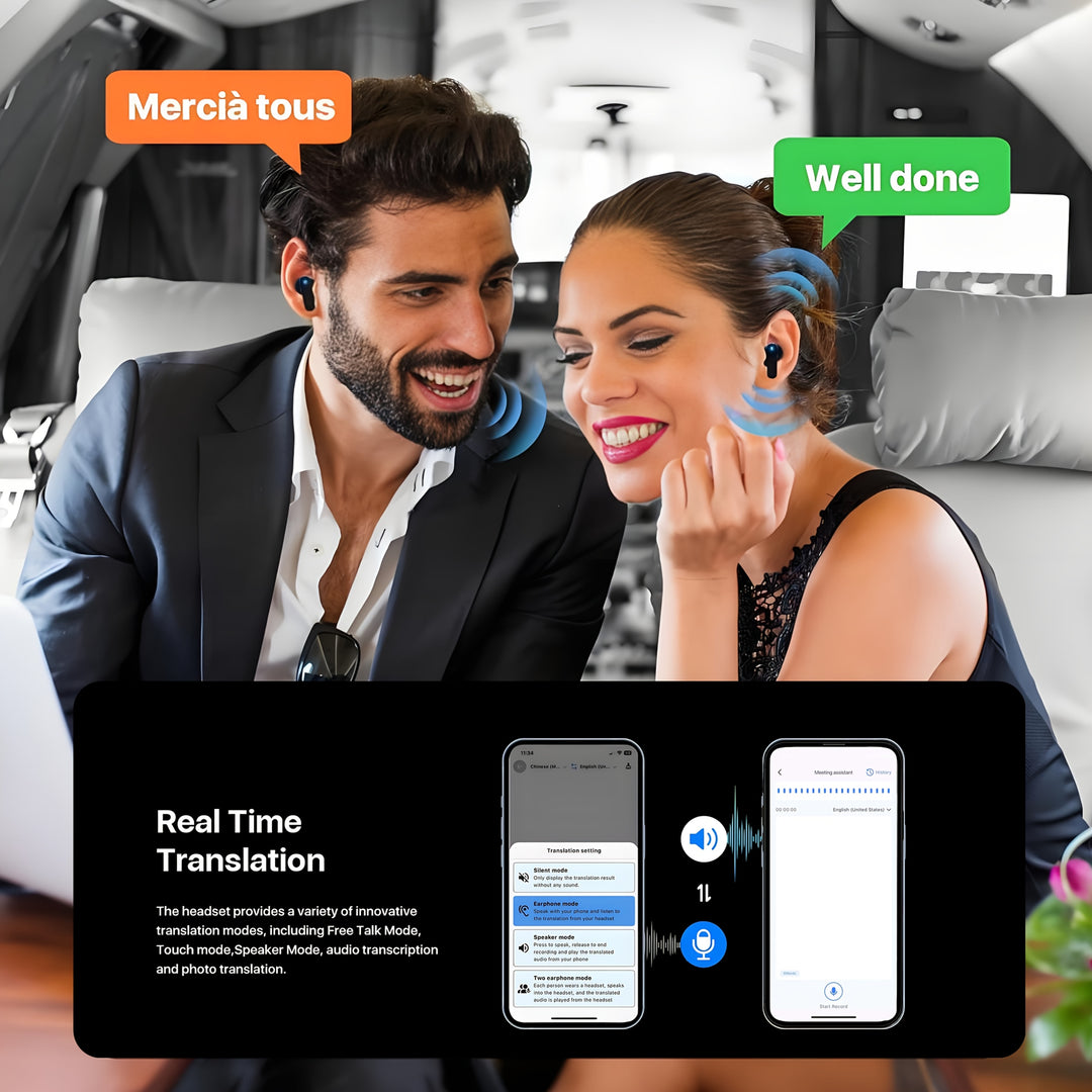 Wireless Translation Earbuds with Noise Cancelling | 550mAh