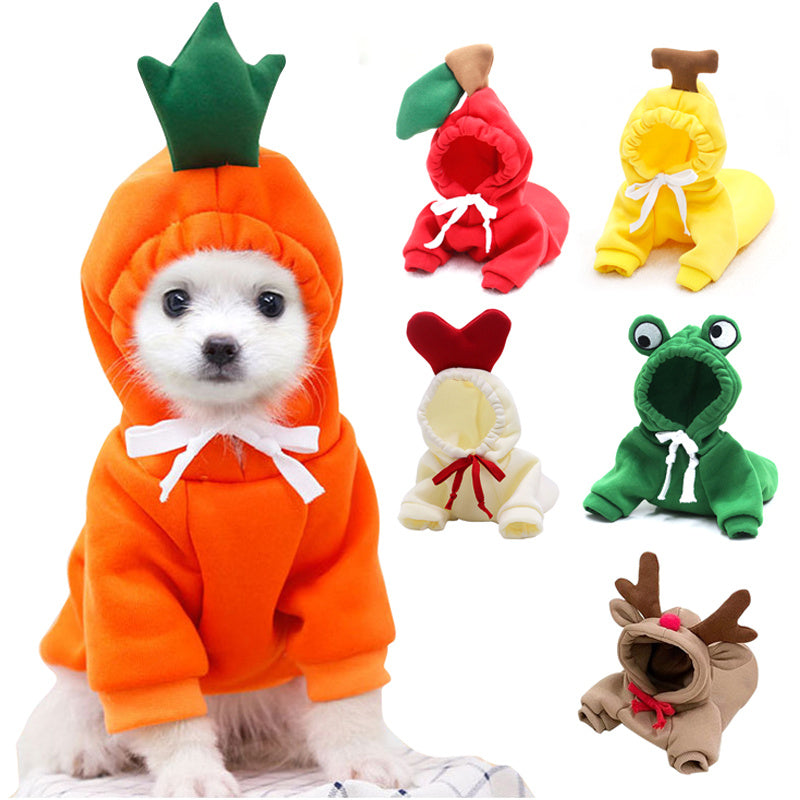 Cozy Fruit Hoodie for Dogs – Cute Winter Pet Sweater for Small & Medium Breeds