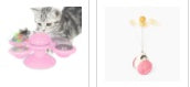 Rotating Windmill Cat Toy with Suction Cup – LED Ball & Catnip for IQ Play