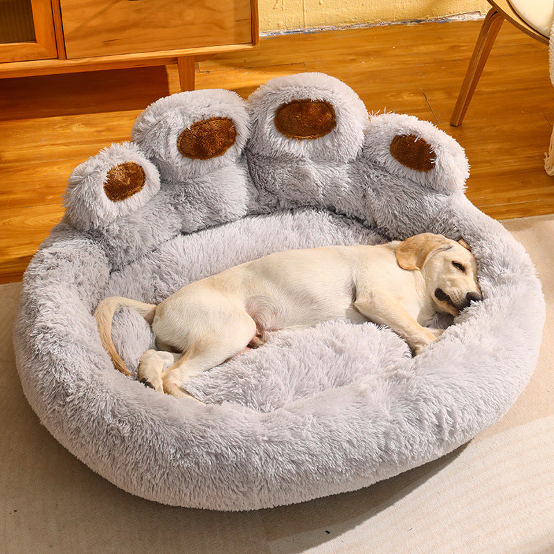 Hand-Shaped Winter Pet Bed – Cozy Plush Sofa for Cats & Dogs (M–3XL)