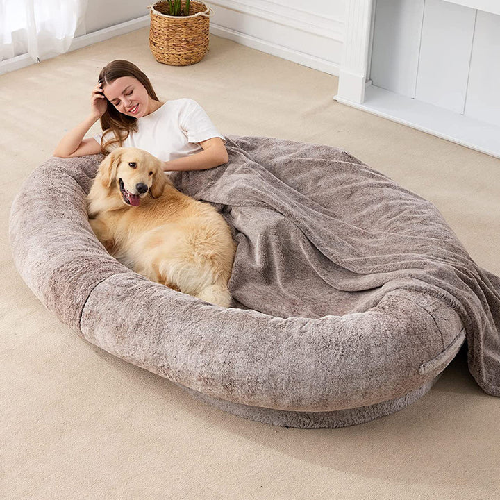 Cozy Large Fabric Pet Nest – Soft Washable Dog & Cat Lounger – grooming kit
