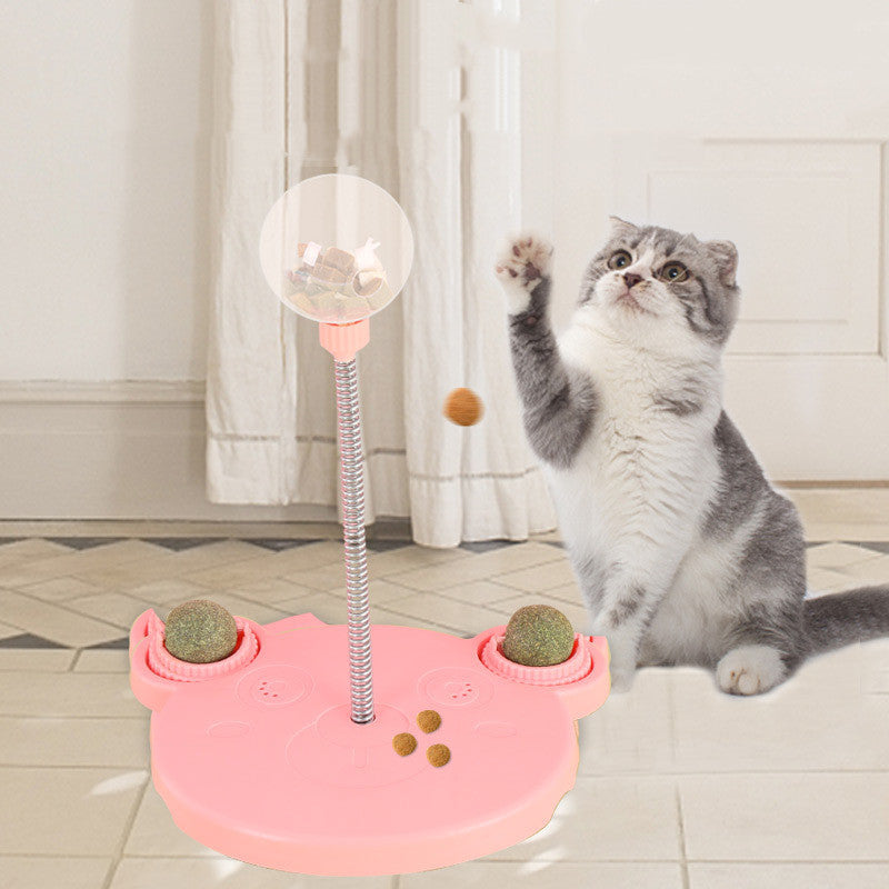 Interactive Toy Feeder for Cats & Dogs – Suction Base with Mint Ball Treat Compartments
