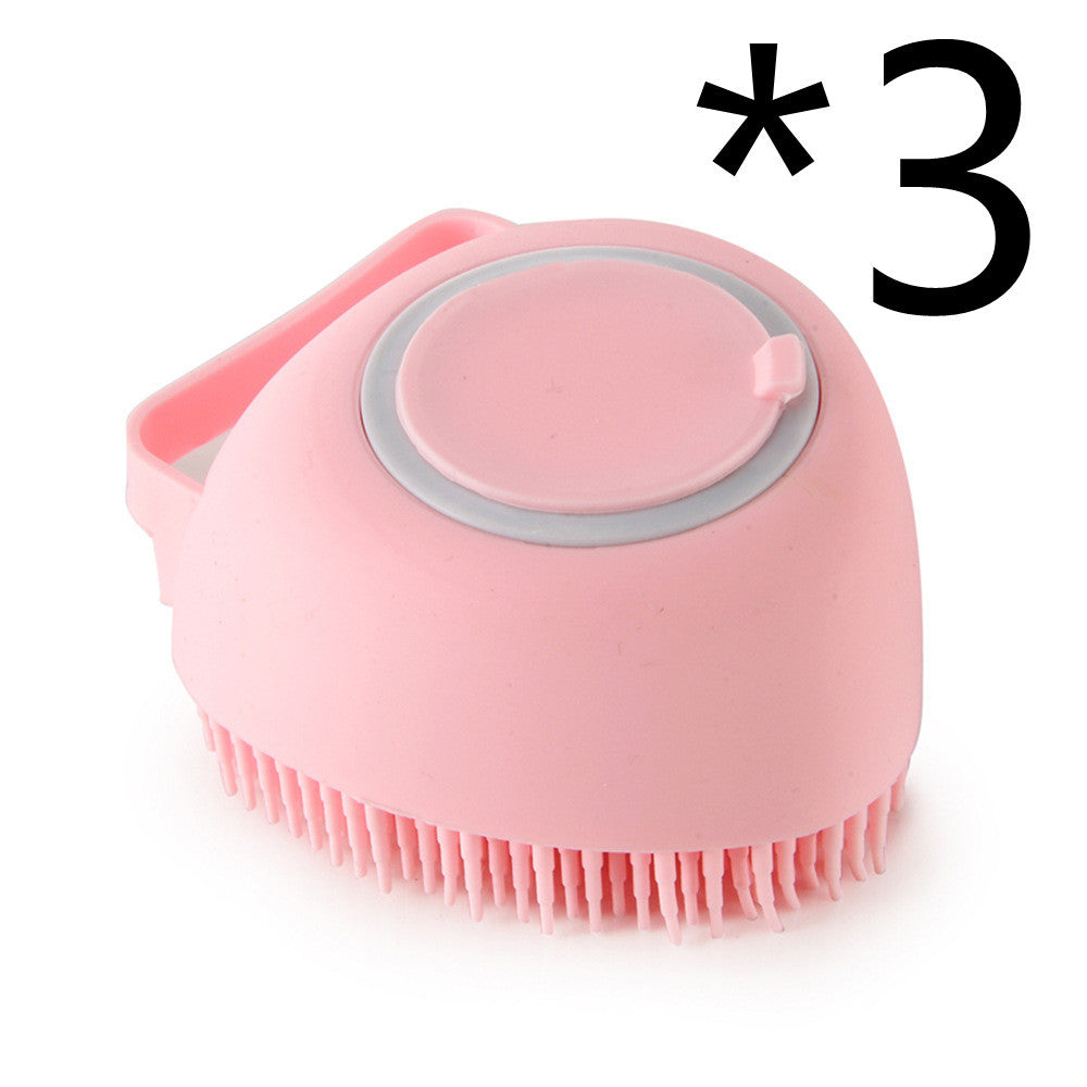 Silicone Pet Bath & Massage Brush – Gentle Grooming Tool with Shampoo Dispenser