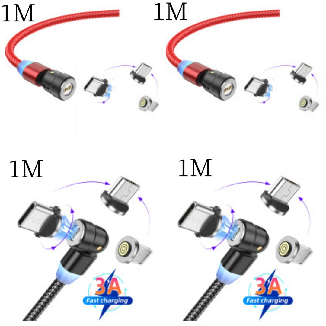 3-in-1 Fast Charging Cable – USB + Lightning + Type-C with 3A Quick Charge Support – car-accessory