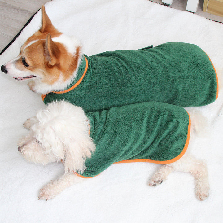 Super Absorbent Dog Bathrobe Towel – Quick-Dry Microfiber Pet Drying Coat – grooming kit