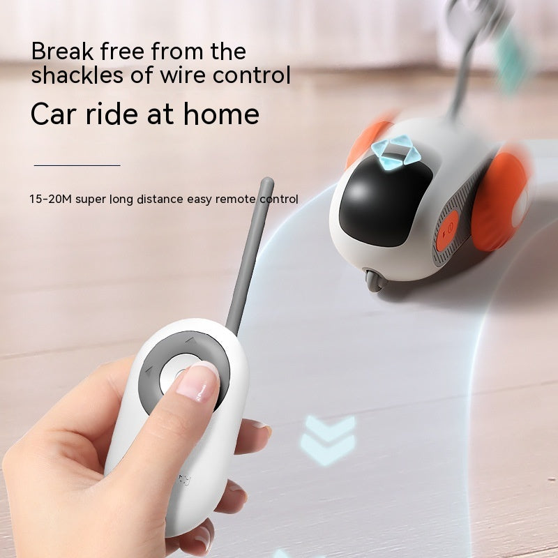 Crazy-Joy Remote Control Cat Toy Car – 2 Modes, Auto & Manual, Obstacle Avoidance