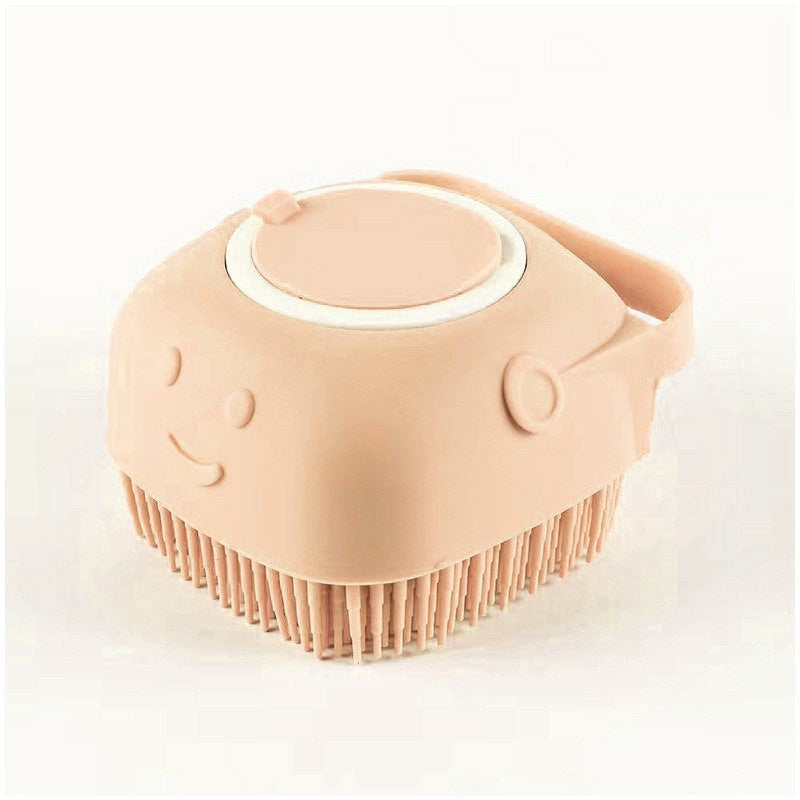 Silicone Pet Bath & Massage Brush – Gentle Grooming Tool with Shampoo Dispenser