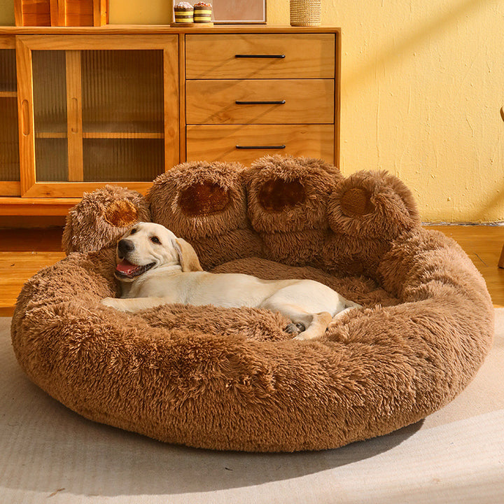 Hand-Shaped Winter Pet Bed – Cozy Plush Sofa for Cats & Dogs (M–3XL) – grooming kit