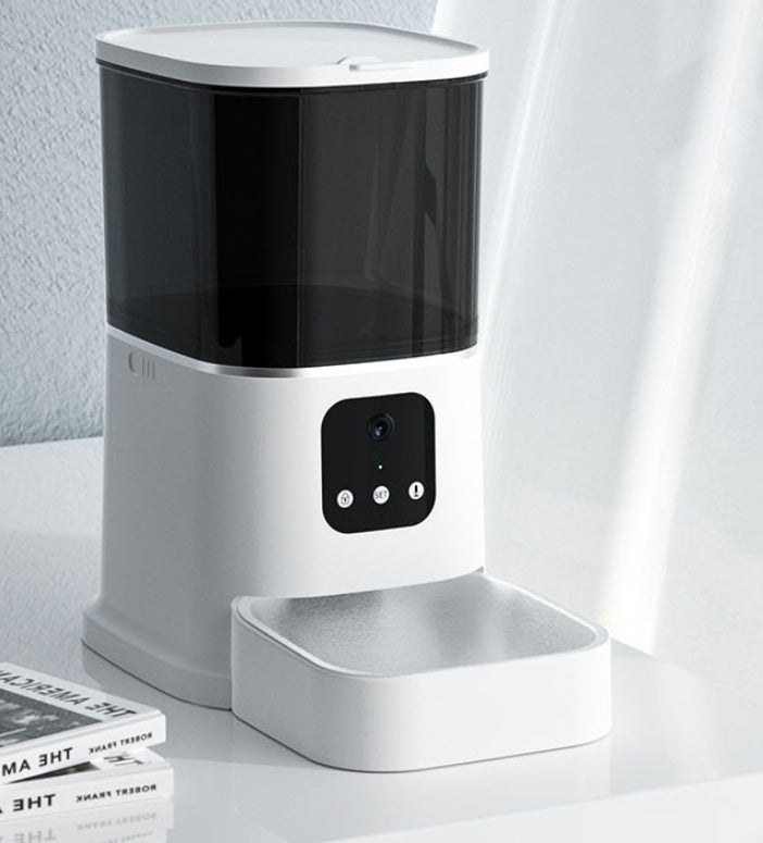 Smart WiFi Automatic Cat Feeder – 6L Capacity with App Control, Voice Feed & Video Options