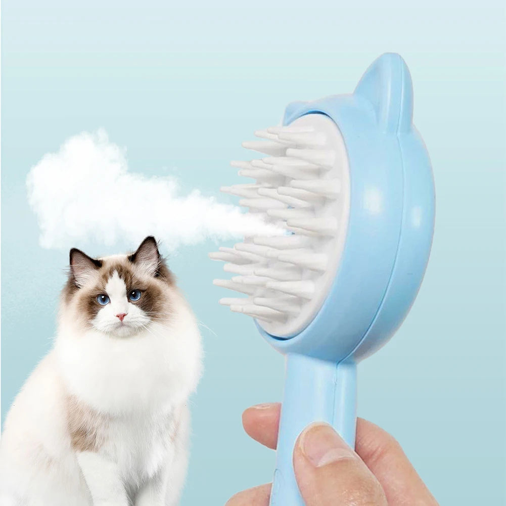 Steam Pet Grooming Brush – Rechargeable, Soothing Brush for Cats & Small Dogs