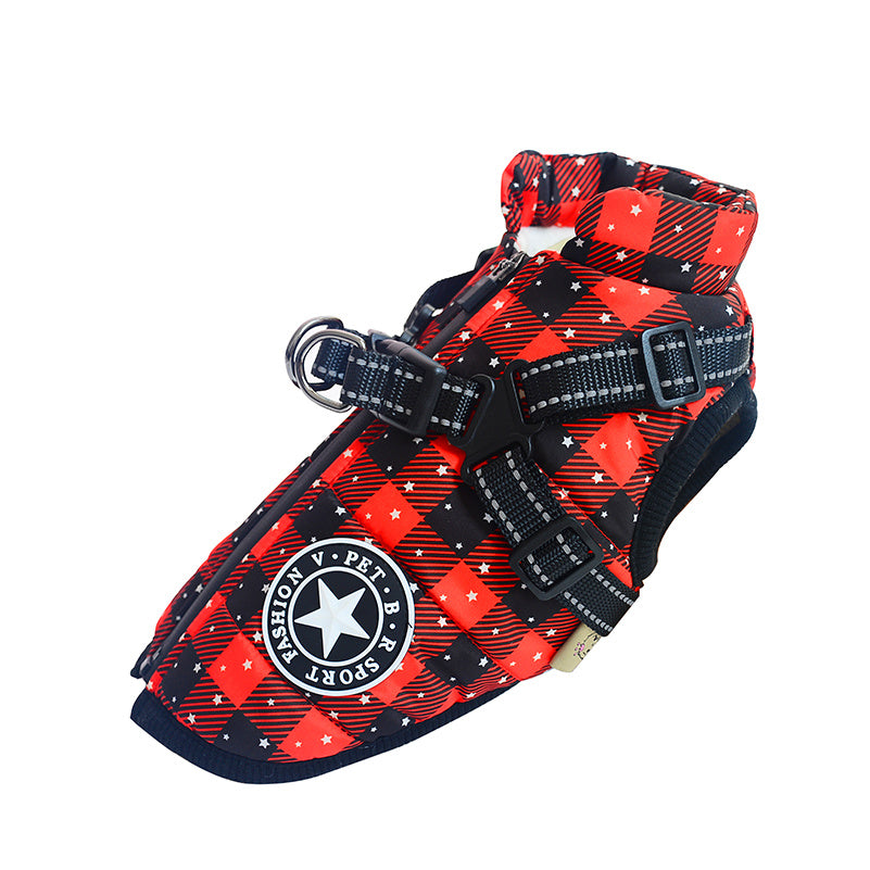 Waterproof Cotton Dog Harness Vest – Stylish Chest Strap (S–2XL)