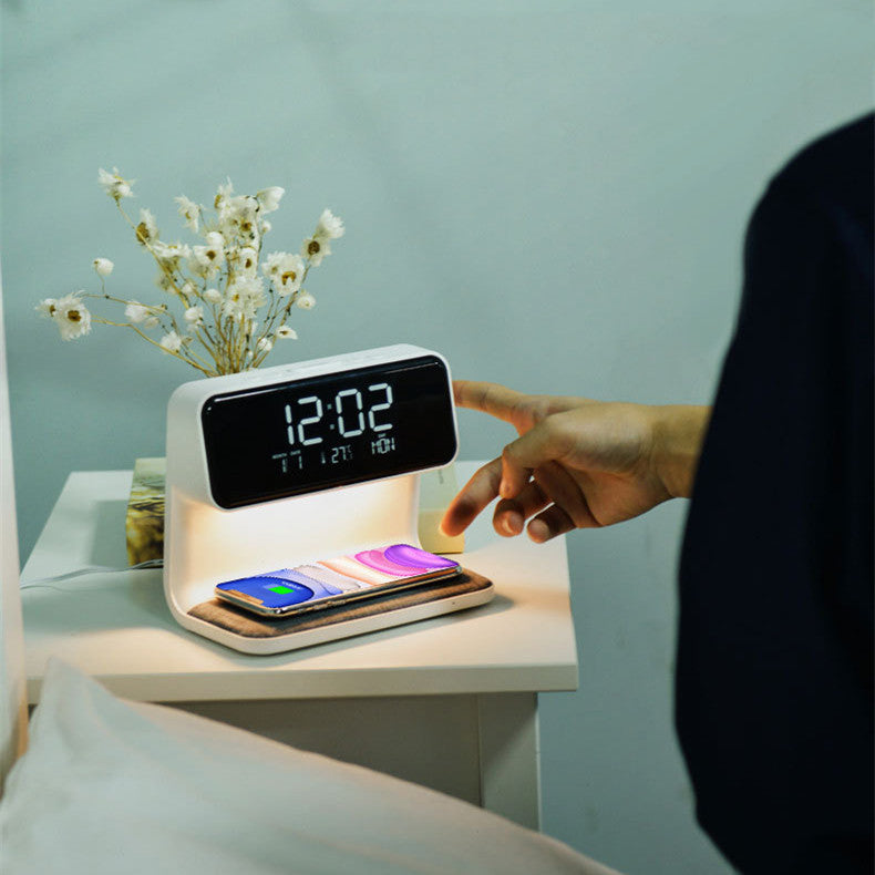 3-in-1 Bedside Lamp | Wireless Charger + Alarm Clock + Light – power-bank