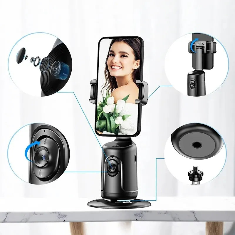 360° AI Smart Face Tracking Gimbal – App-Free Gesture Mount – tech-gadget