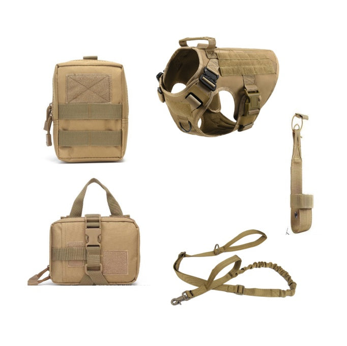 Tactical Dog Harness – Military-Grade 5-Piece Set for Training, Hiking & Service Dogs