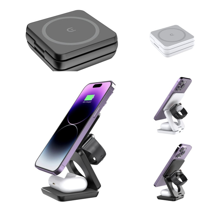 3-in-1 Foldable Magnetic Wireless Charger – Fast Qi Charging for Phone, AirPods & Smartwatch – car-accessory