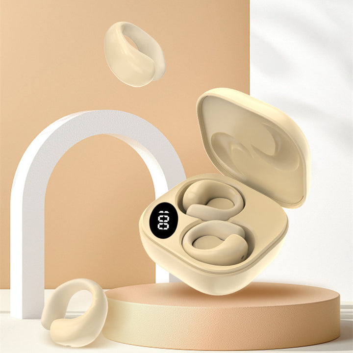 Bluetooth 5.3 LED Ear Clip Wireless Earbuds