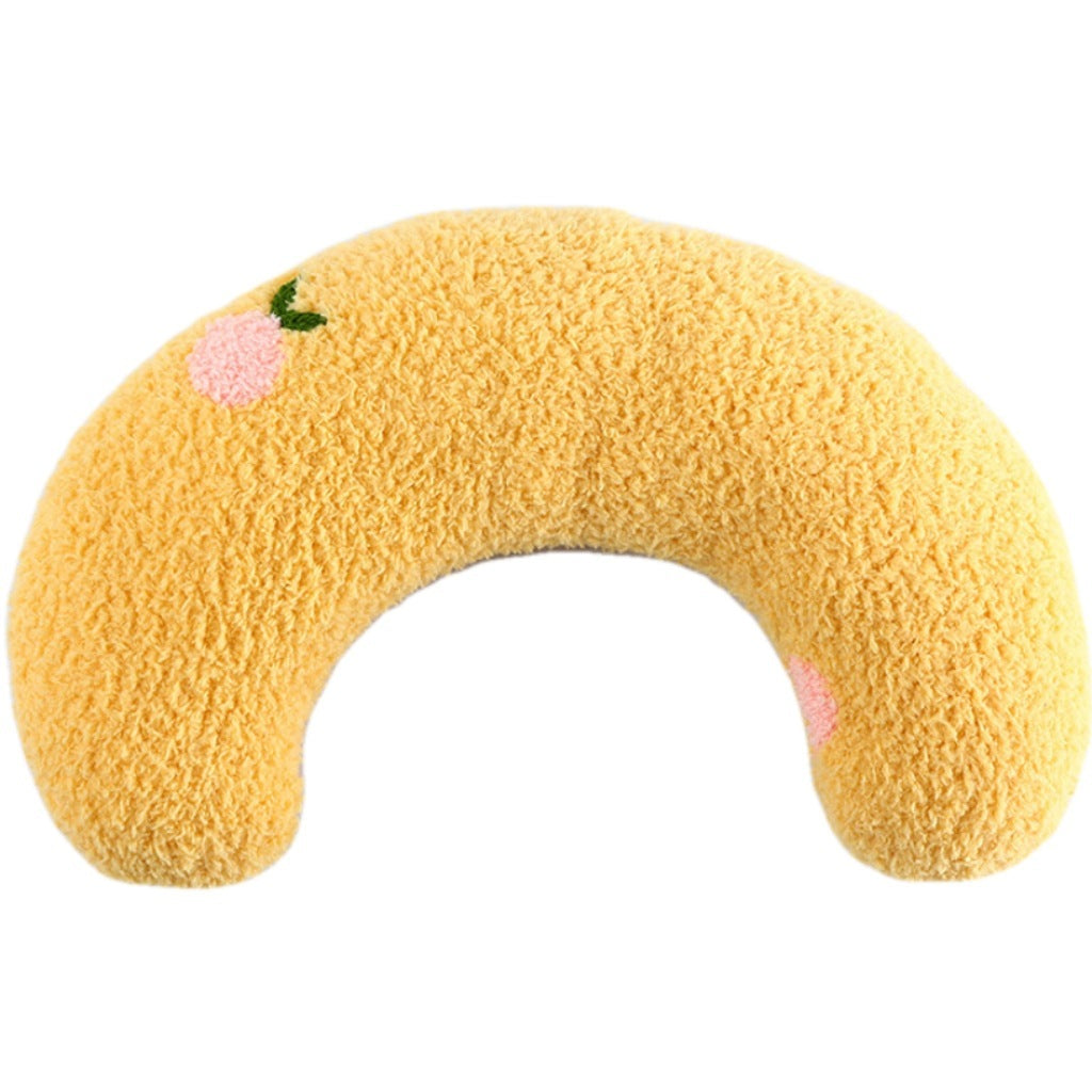 Plush Pet Calming Pillow – Half Donut Bed for Small Dogs & Cats (Up to 10 lbs)