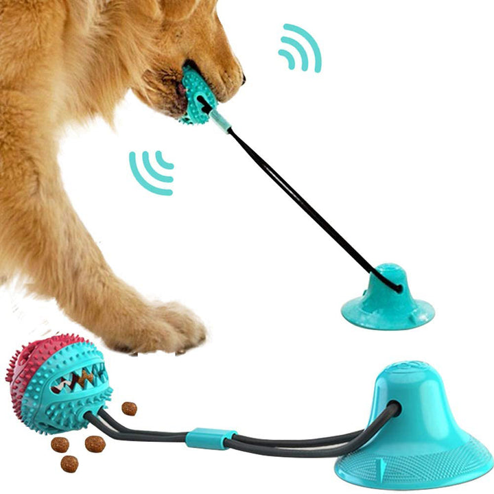 Suction Cup Tug Rope Dog Toy – Treat Dispenser & Dental Chew for Self-Play – grooming kit