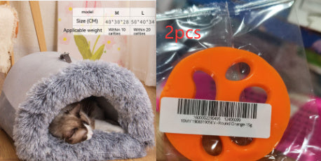 Cozy Cat House Villa – Semi-Enclosed Plush Pet Nest for Cats & Small Dogs