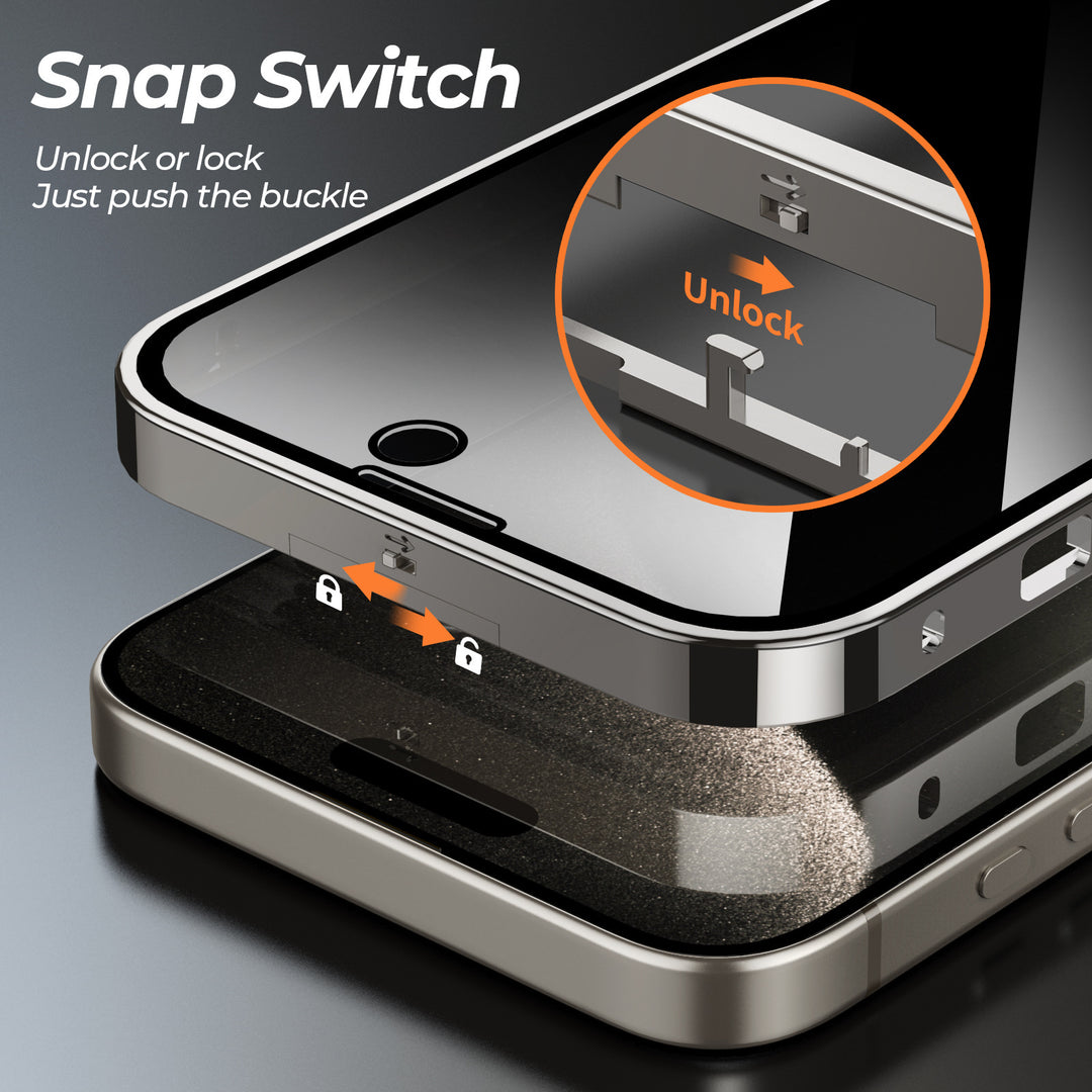 360° Magnetic Privacy iPhone Case – Metal Double-Lock Full Protection Cover – phone-case